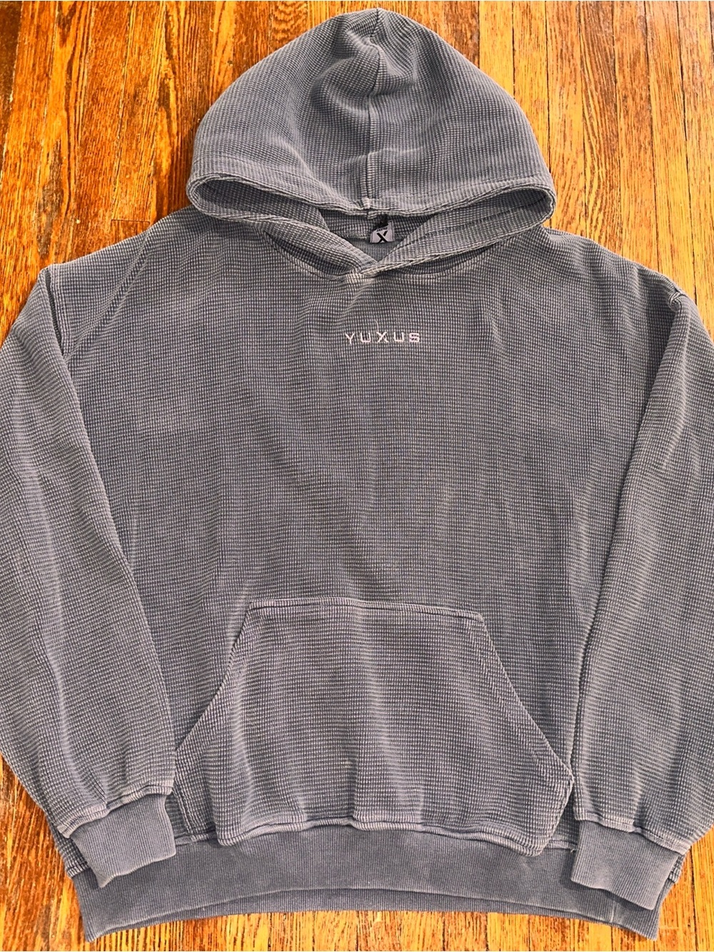 XL Men’s Yuxus Gray Waffle Knit Hoodie